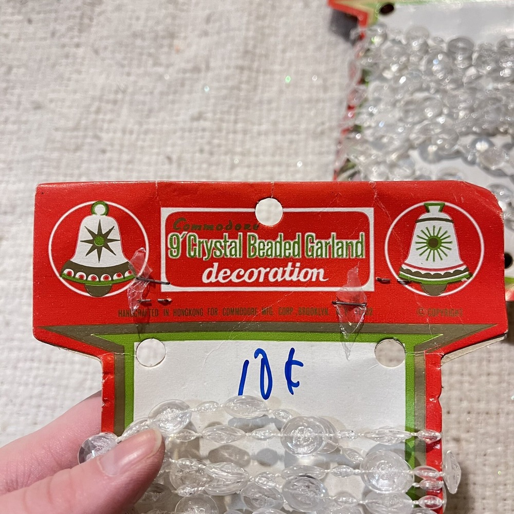 Vtg Strand Crystal Christmas Beaded Bead‎ Chain Garland 27 Feet Set of 3 NEW - Picture 4 of 6